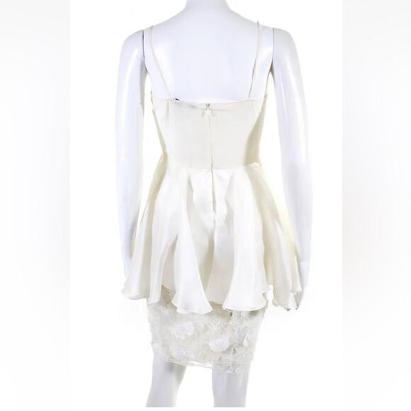 Kalmanovich Spaghetti Strap Floral Embroidered Bubble avant garde Dress‎ White 4 - Picture 3 of 5